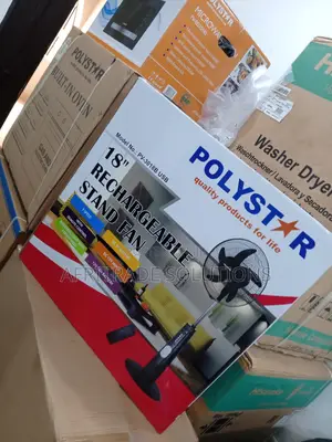 Polystar 18 Inches Pv-3018b Rechargeable Fan +Remote Control