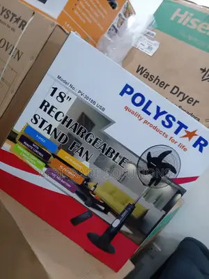 Polystar 18 Inches Pv-3018b Lasting Rechargeable Fan