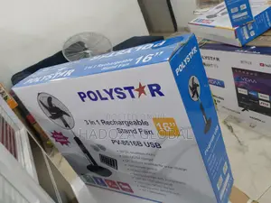 Durable 16" Polystar Standing Rechargeable Fan -New