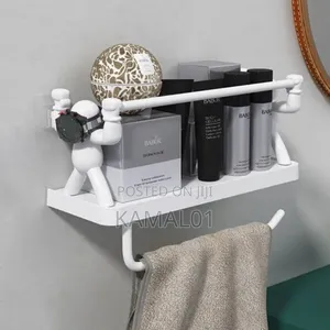 1pc Stainless Steel Bathroom Storage Rack, Creative Figure