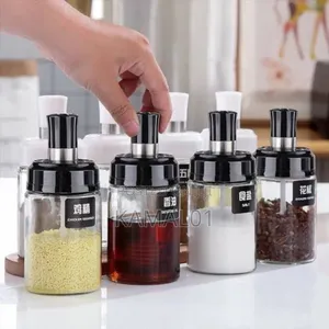 Spice Rack Bottle With Spoon 4 PCS Set