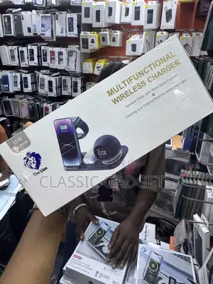6 in 1 15w Wireless Fast Charger With Speaker and Clock