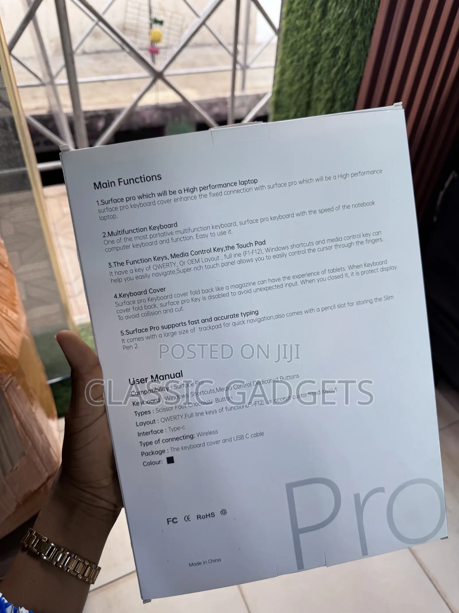 Bluetooth Keyboard With Backlit for Surface Pro 8 / X / 9/10
