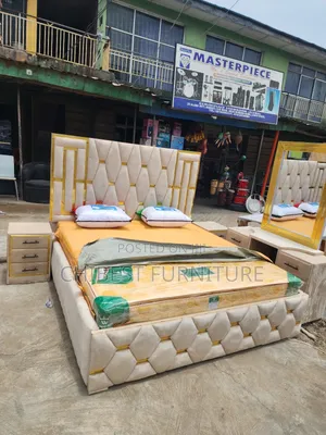 Quality 6by6 Complete Set of Upholstery Padded Bed Frame