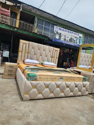 Quality 6by6 Complete Set of Upholstery Padded Bed Frame