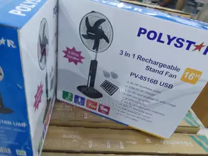 The New Available Polystar 16" Rechargeable Fan 3 In 1