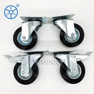 Rubber Castor Wheel 6 Inches White Brake