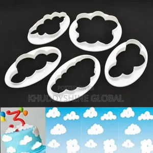 5pcs Cloud Shape Fondant Cake Decoration Printing Mold Cloud