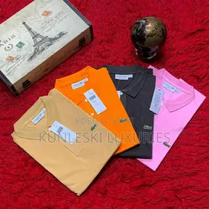 Original Lacoste Collar Neck Polo Tops Collections