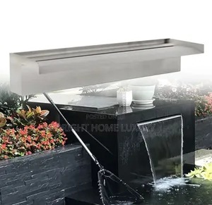 Stainless Steel Fountain Waterfall Without Light