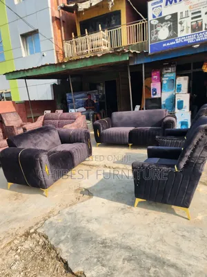 Complete Set of Upholstery 7 Seaters Fabric Chairs