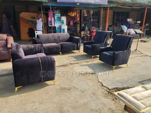 Complete Set of 7 Seaters Upholstery Padded Sofa Chair