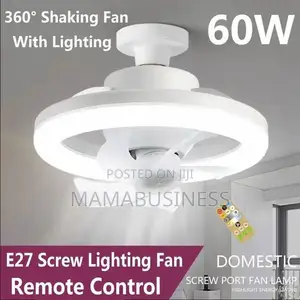 Ceiling Fan E27 With Led Light and Remote Control 360 °