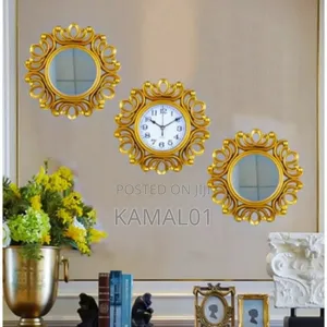3 in 1 Clock and Mirror Wall 