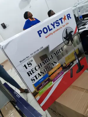 Portable 18'' Polystar Rechargeable Standing Fan