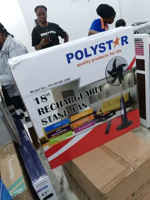 Brand New 18" Polystar Rechargable Stand Fan