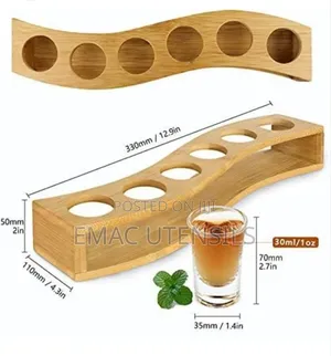 Tequila Shot Rack 6 Holes With 6 Tequila Shot Glasses