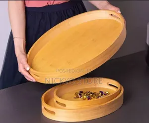 3in1 Oval Shape Bamboo Tray