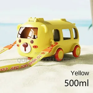 500ml 2in1 Cute Fun Toy Car With Straw Water Bottle