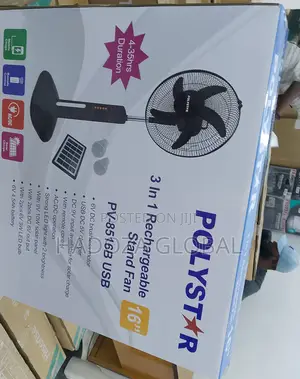 New Durable Polystar 16" Inches Standing Rechargeable Fan