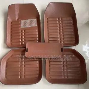 5pcs Brown Water Proof Leather Floormat