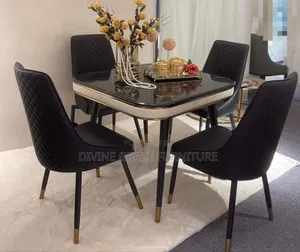Marble Top Dining Table and Chairs