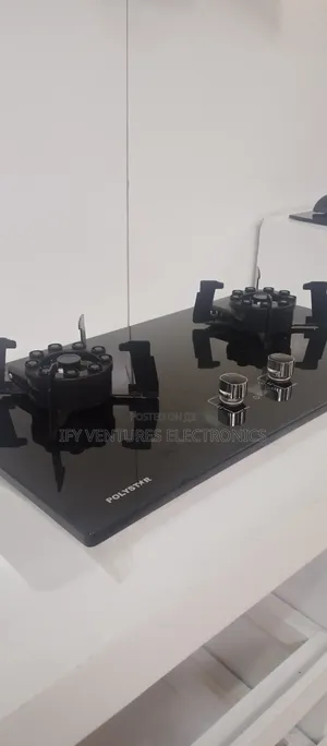 2 Burner Polystar Built-in Hob Gas Cooker, Glass Top.
