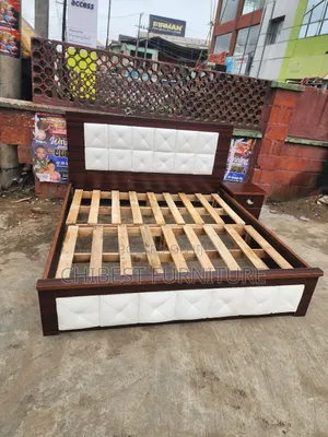 Quality 6by6 Wooden Bed Frame With One Bed Side