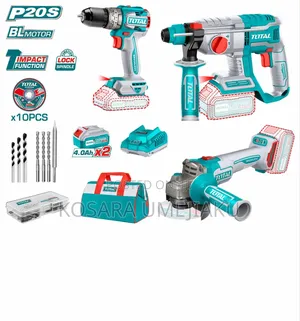 Total 3pcs Cordless Combo Set 20v(Rotaryhammer,Drill,Grinder
