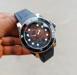 Gucci Quality Luxury Men Rubber Strap Wristwatch