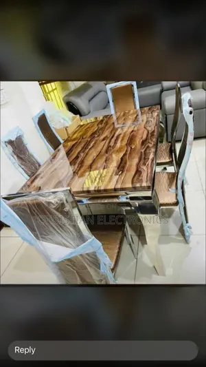 Imported Marble Dinning Table With 6 Chairs Brand New