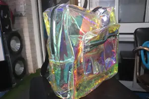 Waterproof Rainbow Color Transparent Backpack Large