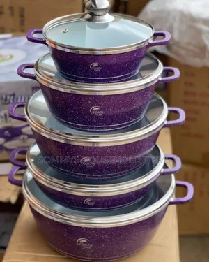 5set Diamond Die-Cast Marble Coated Cookware Pot Set
