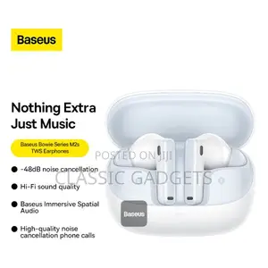 Baseus Bowie M2s True Wireless Earphones - Moon White