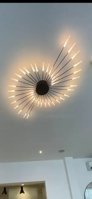 Unique Gold and Black Flush Chandelier Available for Sale