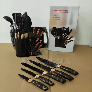 High Quality 19pcs Silicon Cooking Spoon Knife Set + Board