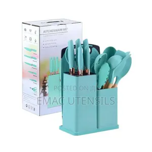 19pcs Silicone Cooking Spoon Set With Chopping Board, Knives