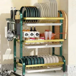 3 Layers Anti-Rust Stainless Steel Dish Rack Plate Cutlery