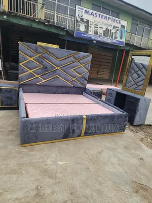 Quality 6by6 Complete Set of Upholstery Padded Bed Frame