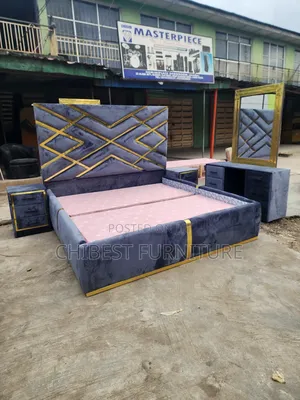 Quality 6by6 Complete Set of Upholstery Padded Bed Frame