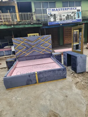 Quality 6by6 Complete Set of Upholstery Padded Bed Frame