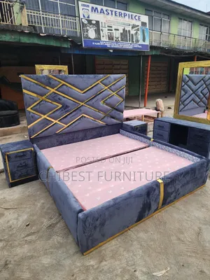 Quality 6by6 Complete Set of Upholstery Padded Bed Frame