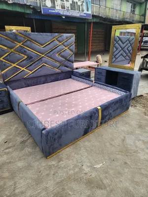Quality 6by6 Complete Set Of Upholstery Padded Bed Frame