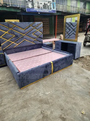 Quality 6by6 Complete Set of Upholstery Padded Bed Frame