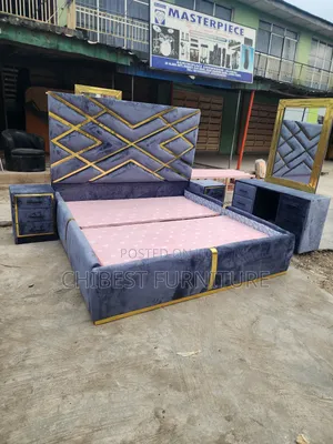Quality 6by6 Complete Set of Upholstery Padded Bed Frame