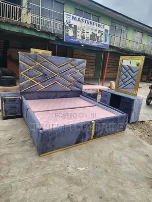 Quality 6by6 Complete Set of Upholstery Padded Bed Frame