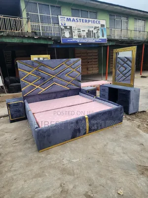 Quality 6by6 Complete Set of Upholstery Padded Bed Frame