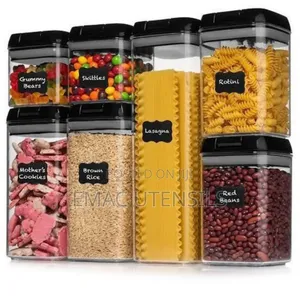 7 Airtight Cereal Containers- Snack Spaghetti Storage Set