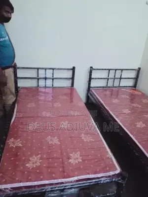 Single Metal Bedframe and Mattress