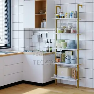 5 Tier Wall Mounted Shelve Rack Book Case Kitchen Shelve